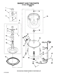 03 - Basket And Tub Parts parts for Whirlpool Washer 7MWTW1607AW0 / from AppliancePartsPros.com