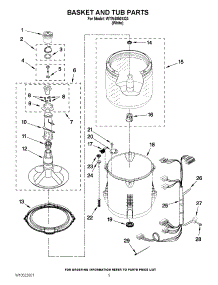 03 - Basket And Tub Parts parts for Whirlpool Washer WTW4850XQ3 / from AppliancePartsPros.com
