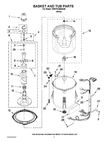 03 - Basket And Tub Parts parts for Whirlpool Washer 7MWTW1808AW0 / from AppliancePartsPros.com