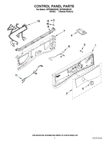03 - Control Panel Parts parts for Whirlpool Washer WFW94HEAW0 / from AppliancePartsPros.com