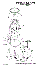 03 - Basket And Tub Parts parts for Whirlpool Washer 7MWTW1950YW2 / from AppliancePartsPros.com