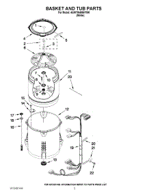03 - Basket And Tub Parts parts for Whirlpool Washer 4GWTW4950YW0 / from AppliancePartsPros.com