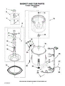 03 - Basket And Tub Parts parts for Whirlpool Washer 7MWTW1606AW0 / from AppliancePartsPros.com