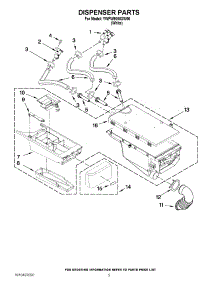 04 - Dispenser Parts parts for Whirlpool Washer YWFW9050XW00 / from AppliancePartsPros.com