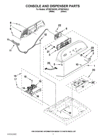 02 - Console And Dispenser Parts parts for Whirlpool Washer WTW5700XW3 / from AppliancePartsPros.com