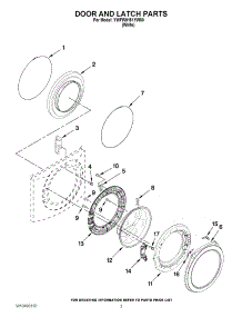 02 - Door And Latch Parts parts for Whirlpool Washer YWFW9151YW00 / from AppliancePartsPros.com