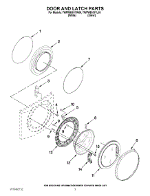 02 - Door And Latch Parts parts for Whirlpool Washer YWFW9351YL00 / from AppliancePartsPros.com