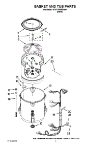 03 - Basket And Tub Parts parts for Whirlpool Washer 4GWTW5550YW0 / from AppliancePartsPros.com