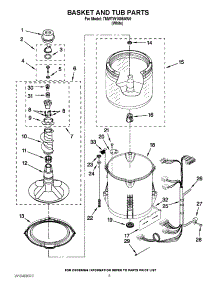 03 - Basket And Tub Parts parts for Whirlpool Washer 7MWTW1605AW0 / from AppliancePartsPros.com