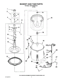 03 - Basket And Tub Parts parts for Whirlpool Washer 4GWTW4800YQ0 / from AppliancePartsPros.com