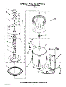 03 - Basket And Tub Parts parts for Whirlpool Washer 2DWTW4840YW0 / from AppliancePartsPros.com