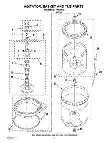 03 - Agitator, Basket And Tub Parts parts for Amana Washer NTW4500XQ0 / from AppliancePartsPros.com