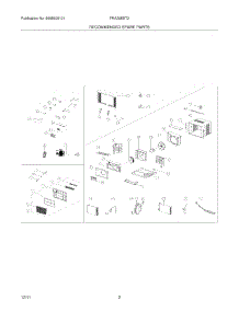 03 - Recommended Spare Parts parts for Frigidaire Air Conditioner FRA25EST212 / from AppliancePartsPros.com