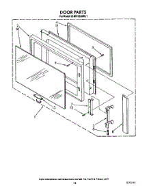 08 - Door parts for Kitchenaid Microwave KHMC106WAL1 / from AppliancePartsPros.com