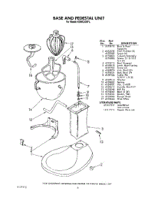 06 - Base And Pedestal , Lit / Optional parts for Kitchenaid Mixer KSMC50SPL / from AppliancePartsPros.com