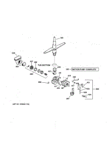 03 - Motor-Pump Mechanism parts for Hot Point Dishwasher HDA3740G02SA1 / from AppliancePartsPros.com