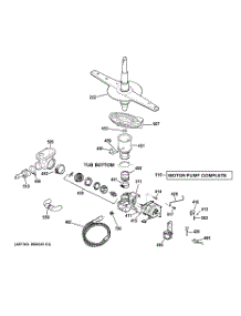 03 - Motor-Pump Mechanism parts for Hot Point Dishwasher HDA2100V35WW / from AppliancePartsPros.com