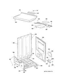 03 - Cabinet parts for Hot Point Dryer NISR333DTEWW from AppliancePartsPros.com