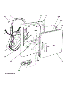 02 - Front Panel & Door parts for Hot Point Dryer NISR333DTHWW / from AppliancePartsPros.com
