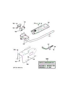 05 - Gas Valve & Burner Assembly parts for Hot Point Dryer NVLR223PJ1WW / from AppliancePartsPros.com