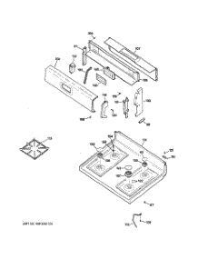 02 - Control Panel & Cooktop parts for Hot Point Range RGB533WEH9WW / from AppliancePartsPros.com