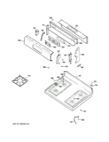 02 - Control Panel & Cooktop parts for Hot Point Range RGB735WEL3WW / from AppliancePartsPros.com