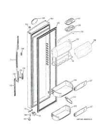02 - Fresh Food Door parts for Hot Point Refrigerator HSK27MGWJCCC / from AppliancePartsPros.com