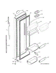 02 - Fresh Food Door parts for Hot Point Refrigerator HSK27MGWICCC / from AppliancePartsPros.com