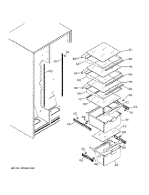 07 - Fresh Food Shelves parts for Hot Point Refrigerator HSS22GFTJWW / from AppliancePartsPros.com