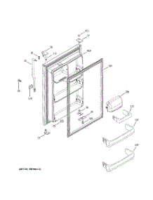 02 - Fresh Food Door parts for Hot Point Refrigerator HTS18IBSXRBB / from AppliancePartsPros.com