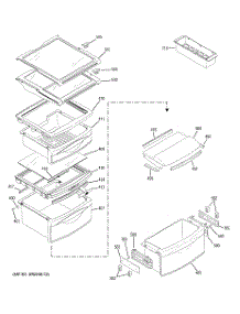 08 - Fresh Food Shelves parts for Hot Point Refrigerator HSK27MGWHCCC / from AppliancePartsPros.com