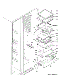 08 - Fresh Food Shelves parts for Hot Point Refrigerator HSK29MGSECCC / from AppliancePartsPros.com