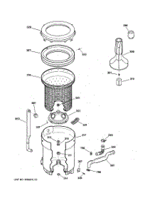 03 - Tub, Basket & Agitator parts for Hot Point Washer VWXR4100T4AB / from AppliancePartsPros.com
