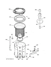 03 - Tub, Basket & Agitator parts for Hot Point Washer VWSR3110W1AA / from AppliancePartsPros.com