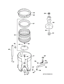 03 - Tub, Basket & Agitator parts for Hot Point Washer HSWP1000M2WW / from AppliancePartsPros.com