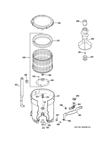 03 - Tub, Basket & Agitator parts for Hot Point Washer HTAP1000M0WW / from AppliancePartsPros.com