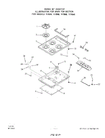 02 - Section parts for Whirlpool Cooktop 1178W76 / from AppliancePartsPros.com