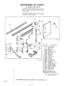 06 - Mounting Kit parts for Whirlpool Air Conditioner 1ADL25092 / from AppliancePartsPros.com