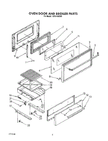 05 - Oven Door And Broiler parts for Whirlpool Range 1SF014BEN0 / from AppliancePartsPros.com