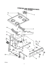 06 - Cooktop And Manifold, Lit / Optional parts for Whirlpool Range 1SF014BEN0 / from AppliancePartsPros.com