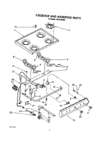 05 - Cooktop And Manifold, Lit / Optional parts for Whirlpool Range 1SF014BEN2 / from AppliancePartsPros.com