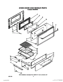04 - Oven Door And Broiler parts for Whirlpool Range 1SF034PEN2 / from AppliancePartsPros.com