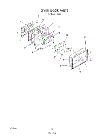 06 - Oven Door parts for Whirlpool Range 2496^2A / from AppliancePartsPros.com