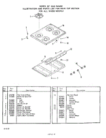 03 - Main Top parts for Whirlpool Range 1418W56 / from AppliancePartsPros.com