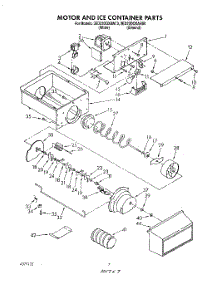 05 - Motor And Ice Container parts for Whirlpool Refrigerator 3ED22DQXAN00 / from AppliancePartsPros.com