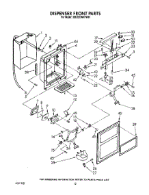 09 - Dispenser Front parts for Whirlpool Refrigerator 3ED22DWXTN01 / from AppliancePartsPros.com