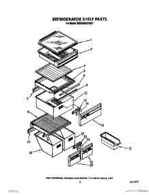 04 - Refrigerator Shelf parts for Whirlpool Refrigerator 3ED25DQXVN01 / from AppliancePartsPros.com