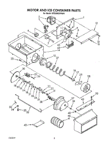 06 - Motor And Ice Container parts for Whirlpool Refrigerator 3ED25DQXVN01 / from AppliancePartsPros.com