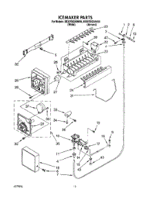 12 - Icemaker, Lit / Optional parts for Whirlpool Refrigerator 3ED27DQXAN00 / from AppliancePartsPros.com