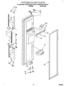 07 - Freezer Door parts for Whirlpool Refrigerator 3ED27DQXAN01 / from AppliancePartsPros.com